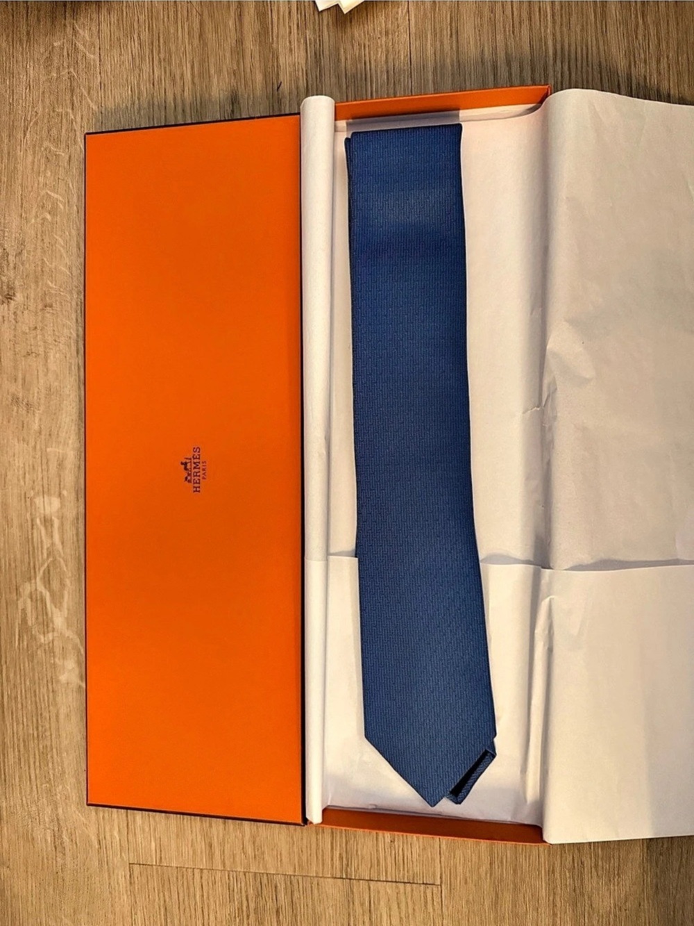 Hermès Blue Silk Tie